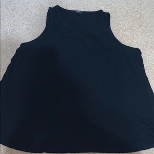 black tank top w lace in front